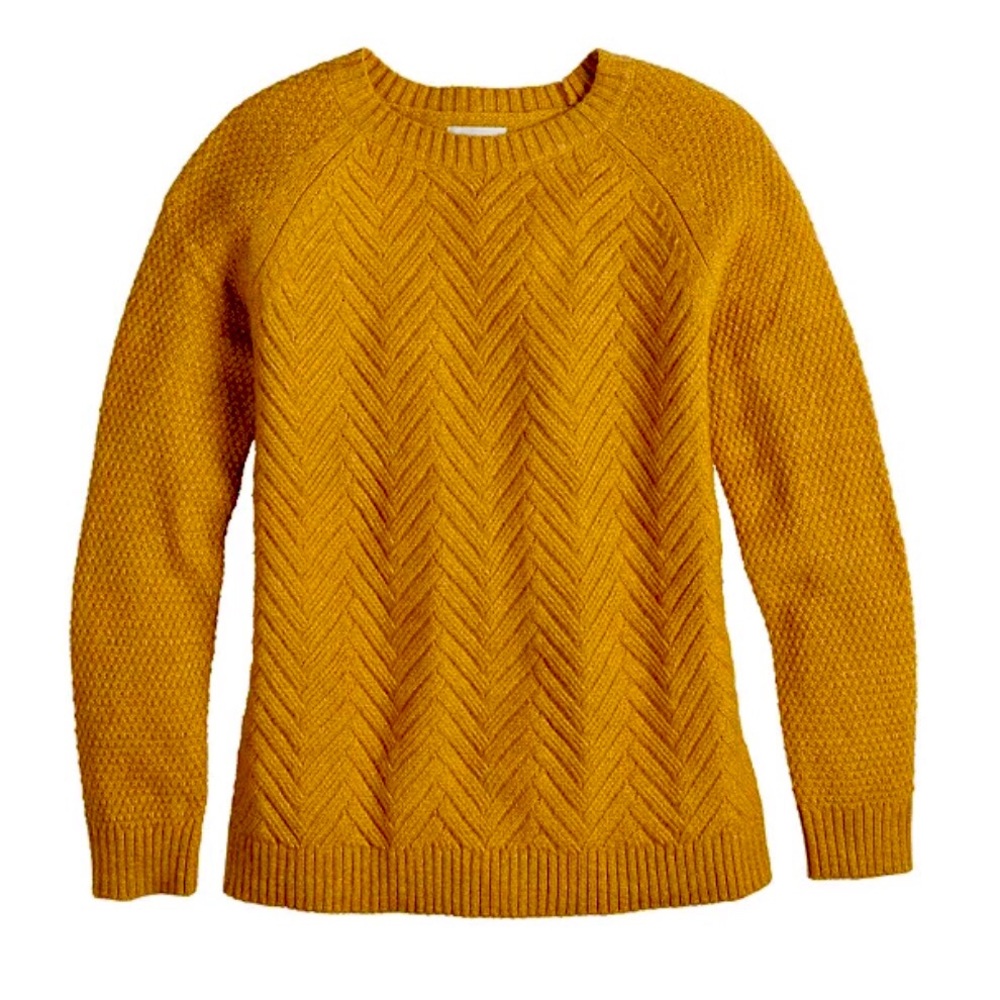 Sonoma Goods for Life Lattice-Front Sweater Lime L - Picture 8 of 10